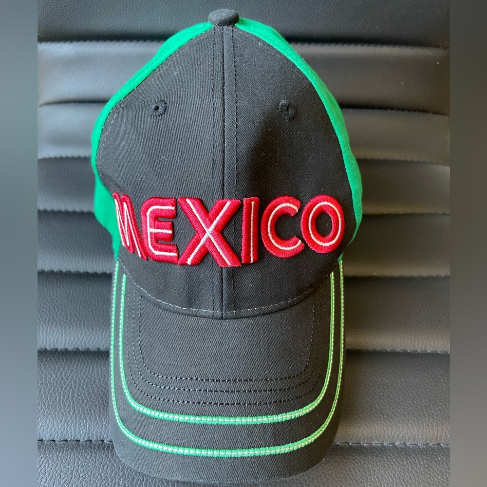 2 for $10 📌Rhinox - Mexico Black, Red and Green Cap - EUC!